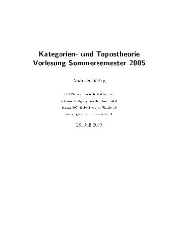خرید و دانلود نسخه کامل کتاب Kategorien und Topostheorie 001