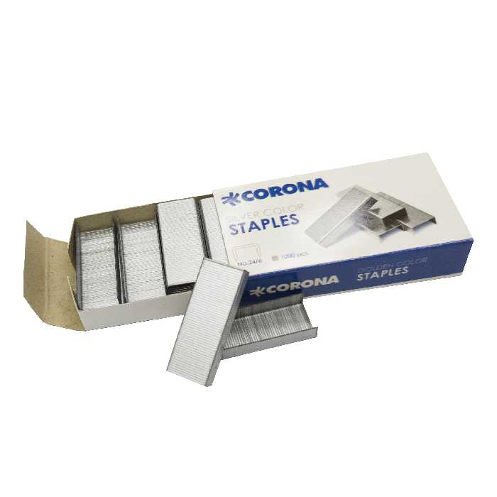 سوزن منگنه کرونا کد S سایز 24/6 بسته 3000 عددی 