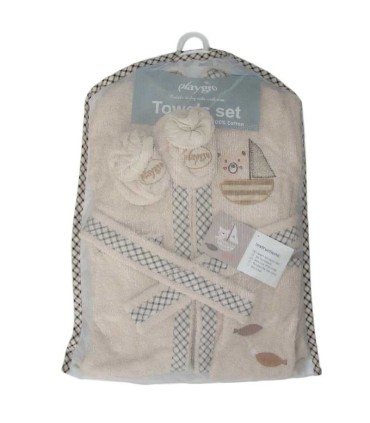 حوله لباسی پلی گرو طرح خرس و قایق 5 تکه Playgro