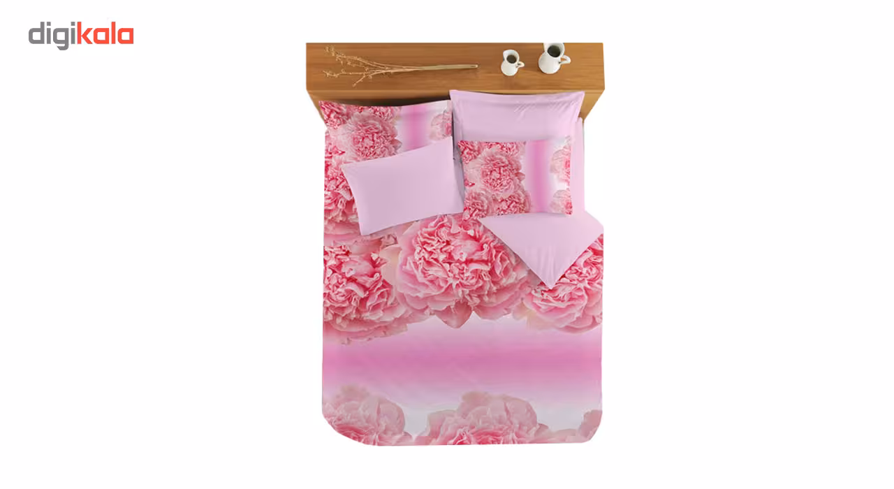 سرویس کاور لحاف کالرز آو فشن نخ طرح Pink دو نفره 6 تکه