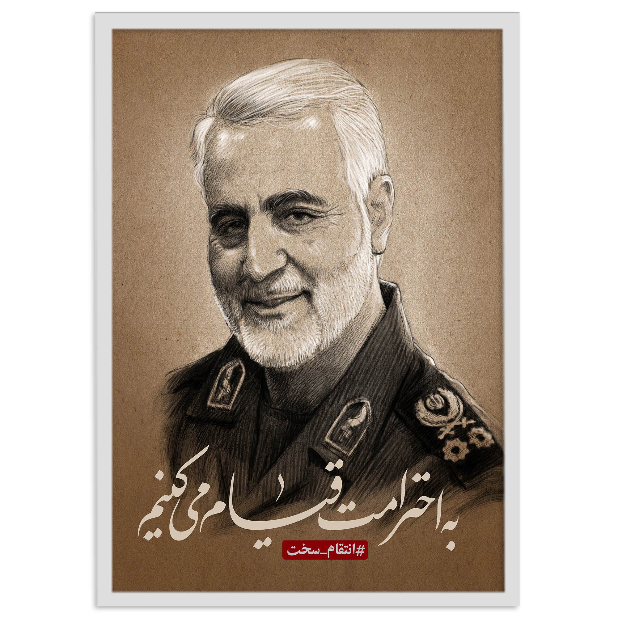 تابلو نوری بکلیت  طرح سردار شهید حاج قاسم سلیمانی مدل W-s2122