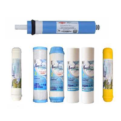 فیلتر دستگاه تصفیه کننده آب آکوا پیورست مدل RO-PAC NEW 7 مجموعه 6 عددی به همراه فیلتر فیلمتک کد 75-1812