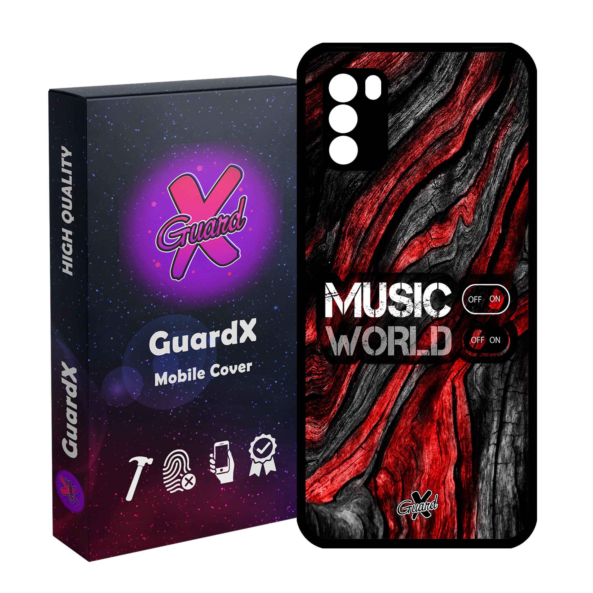 کاور گارد ایکس طرح Music مدل Glass10160 مناسب برای گوشی موبایل شیائومی Poco M3