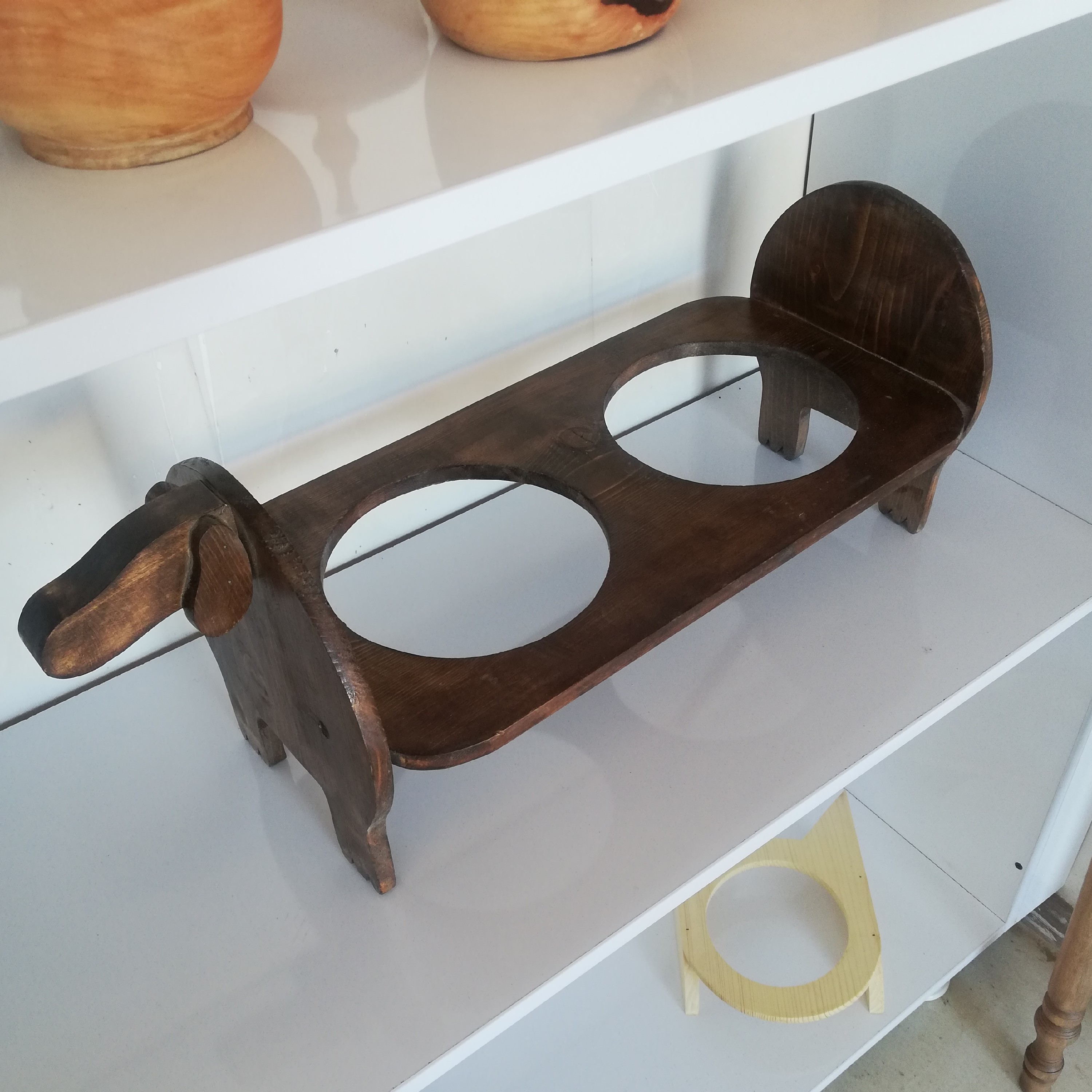 ظرف سگ و گربه چوبی