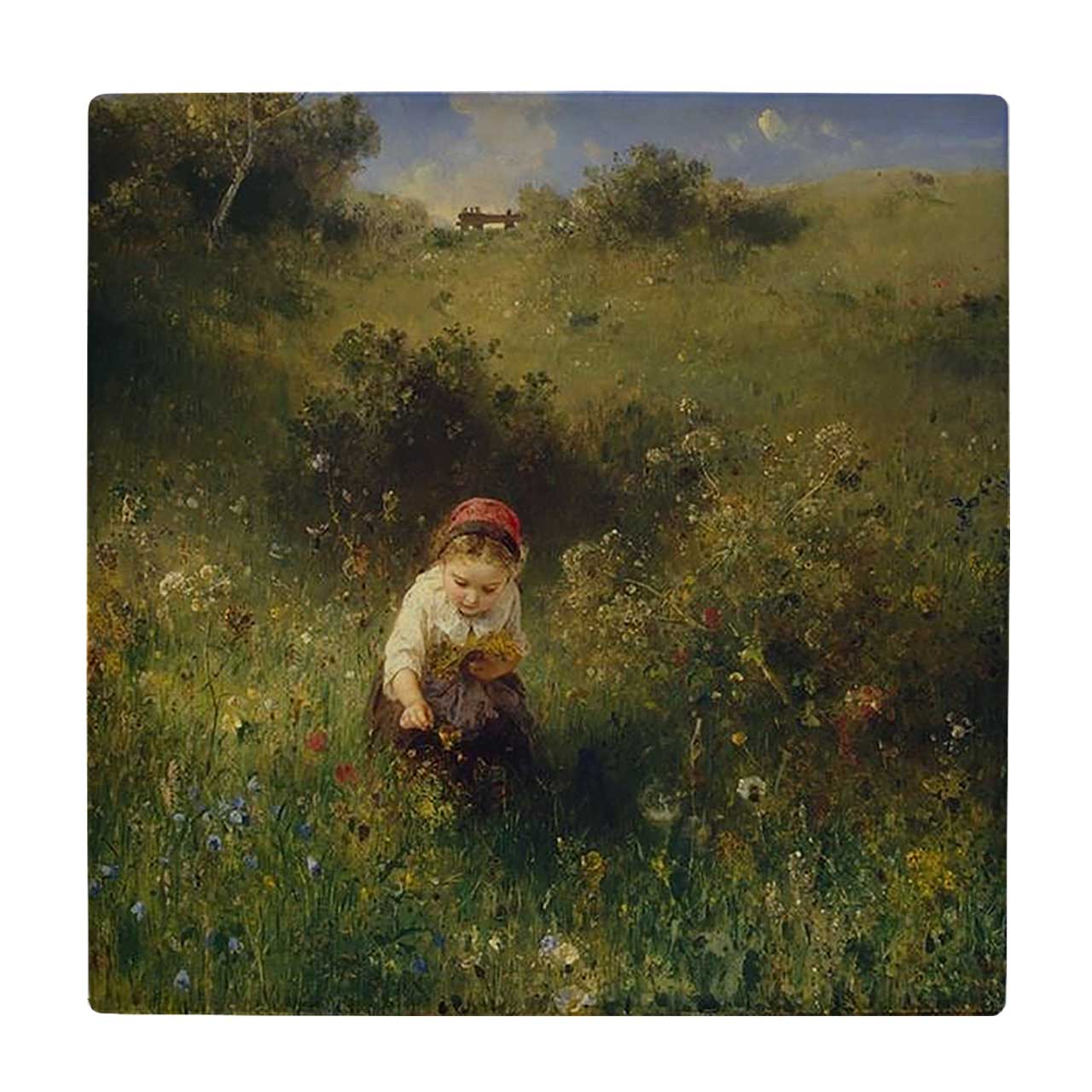  کاشی کارنیلا طرح زن در مزرعه کد wkk749