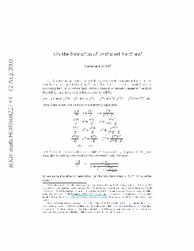 خرید و دانلود نسخه کامل کتاب On the formation of continued fractions