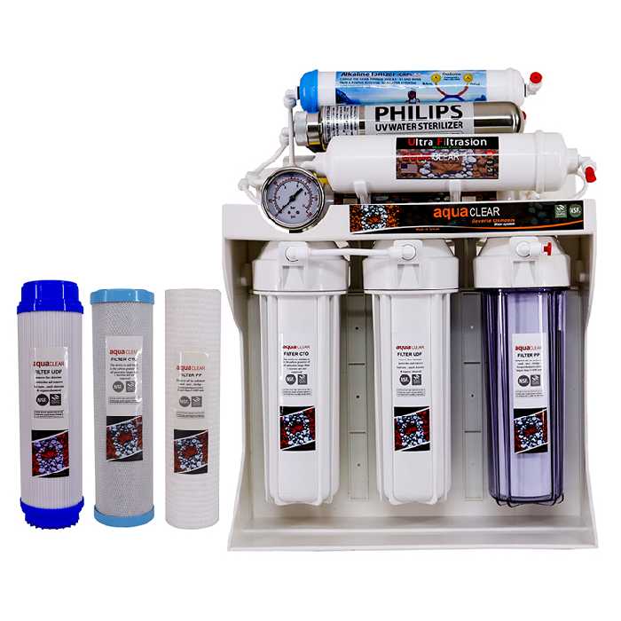 دستگاه تصفیه کننده آب آکوآ کلیر مدل RO_ACG9000 به همراه فیلتر تصفیه آب بسته 3 عددی