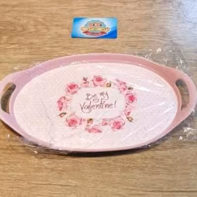 سینی فانتزی بیضی طرح گلدار
