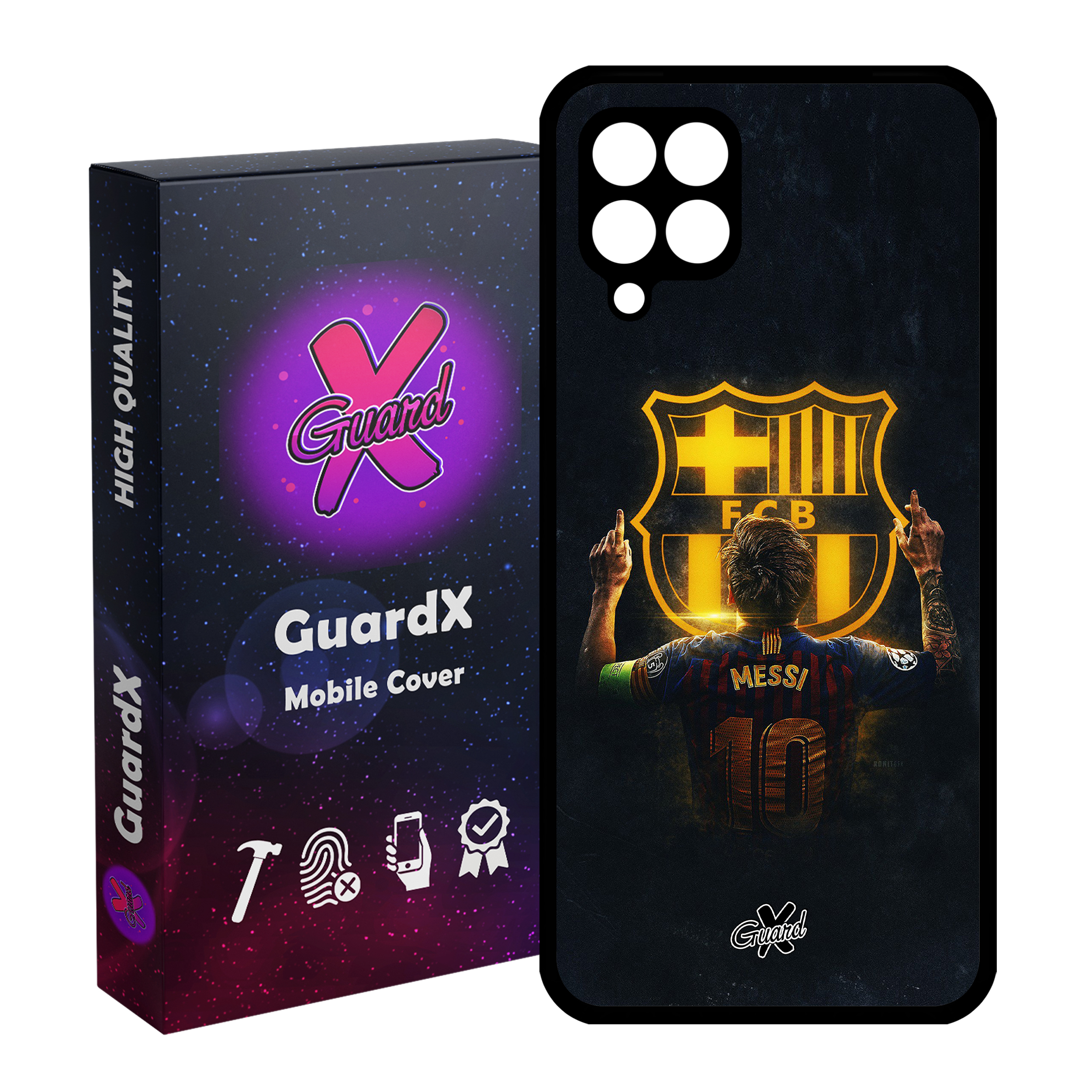 کاور گارد ایکس طرح Messi مدل Glass10196 مناسب برای گوشی موبایل سامسونگ Galaxy A12