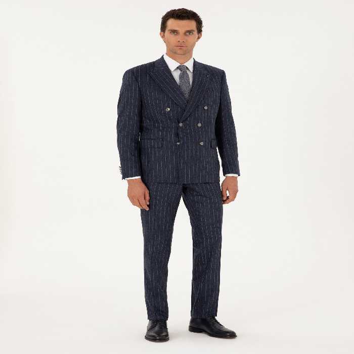 کت و شلوار مردانه آبی کاشارل