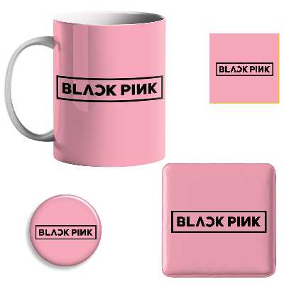 ست هدیه ماگ طرح بلک پینک کد 1