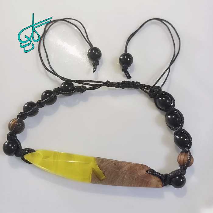 خرید دستبند دست ساز ترکیبی چوبی و رزینی به همراه مهره با کیفیت در رنگ بندی متنوع کد 1216389 - ردگل