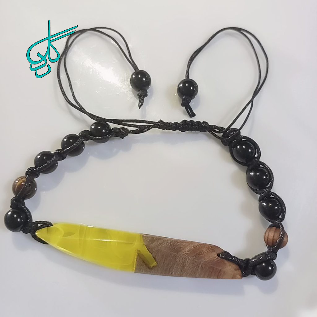 خرید دستبند دست ساز ترکیبی چوبی و رزینی به همراه مهره با کیفیت در رنگ بندی متنوع کد 1216389 - ردگل