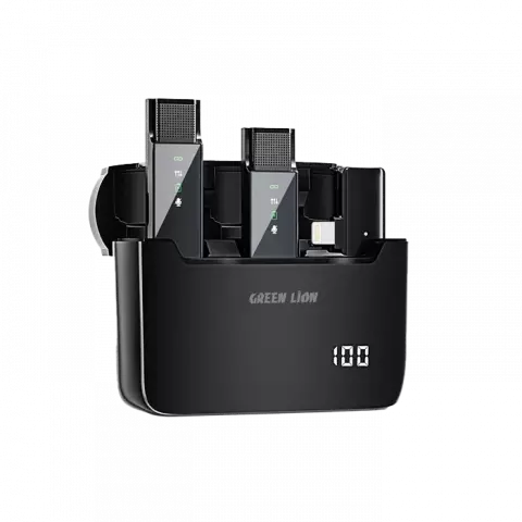 میکروفون یقه‌ای Green Lion مدل GN2IN1DDMLTBK