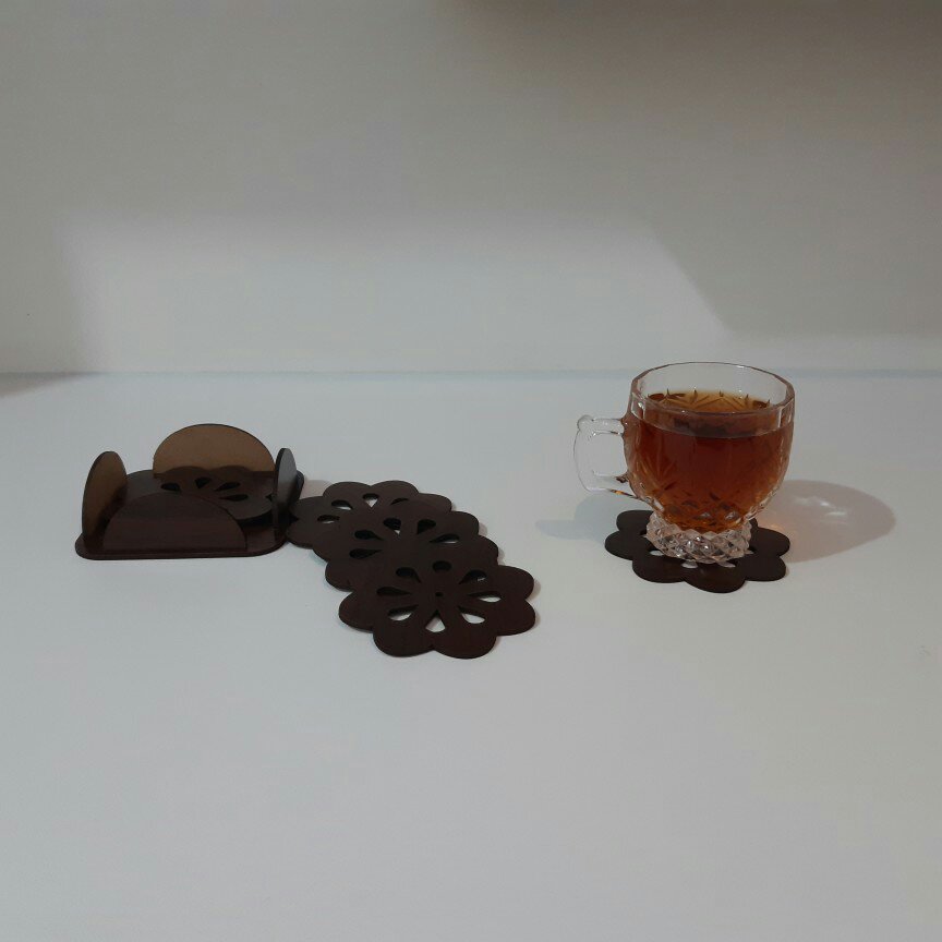 زیر لیوانی مدل پرتونگار بسته 6 عددی