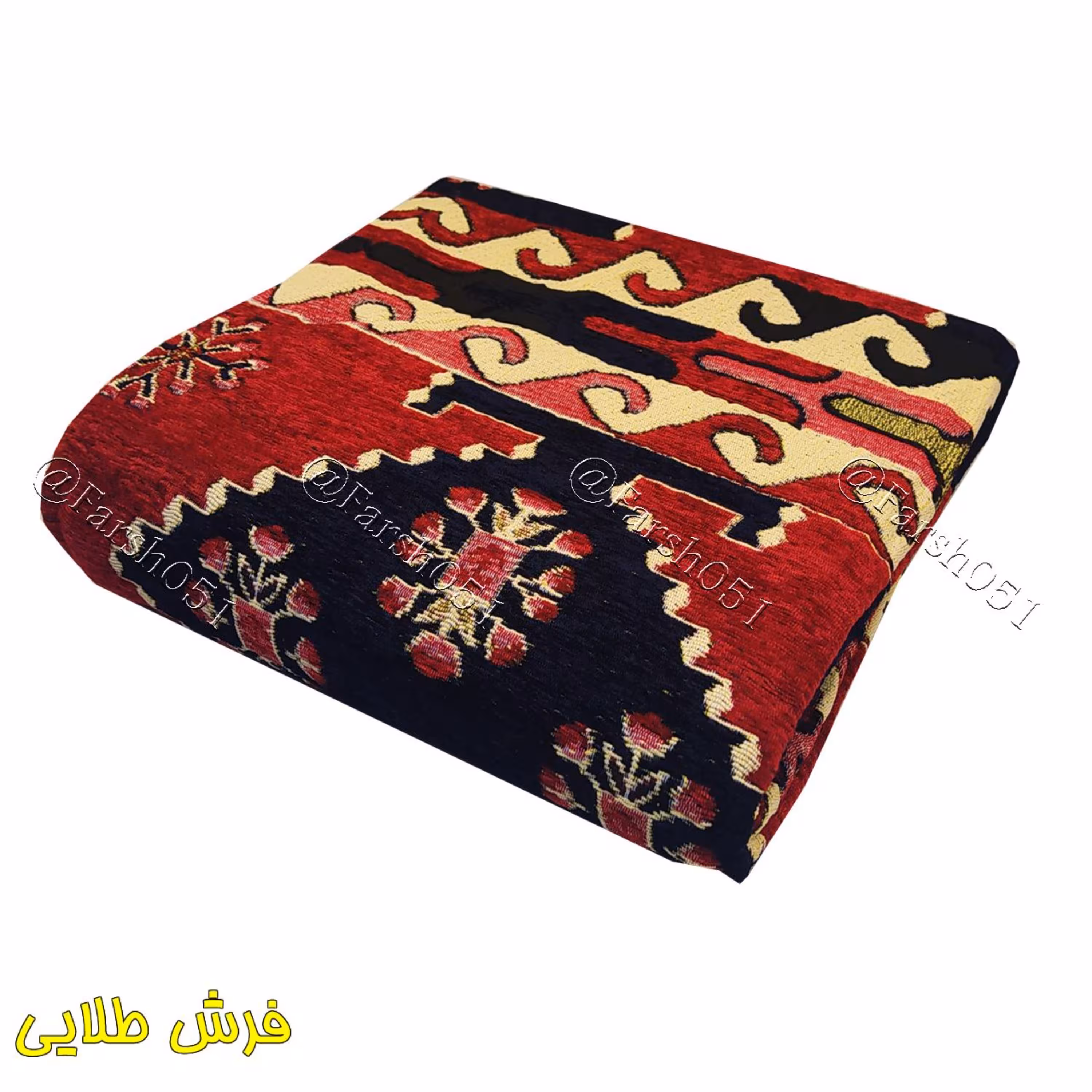روفرشی3 متری مخمل طرح عشایری کد 025 رنگ مشکی