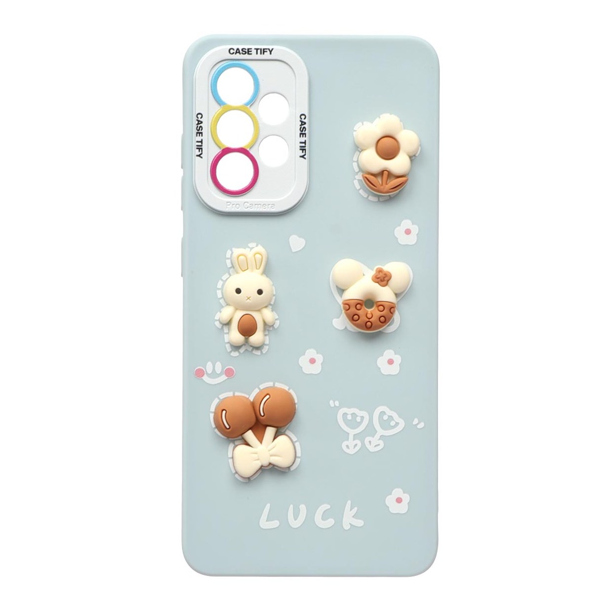 قاب-گارد موبایل برجسته Flower مدل Samsung Galaxy A32 4G - آبی روشن