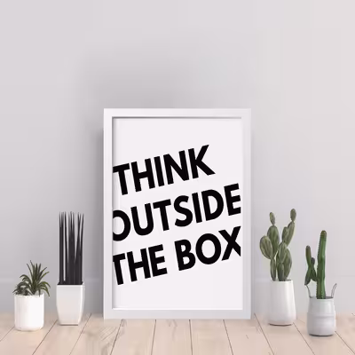 تابلو مدل انگیزشی Think out side the box کدS0643-w