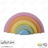 اکسسوری اتاق کودک پازل رنگین کمان چوبی 5 رنگ ماوراء لاکچری MKT01
