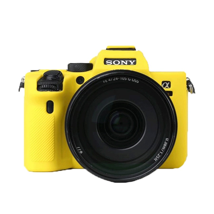 کاور سیلیکونی سونی Silicon cover of Sony camera A9MII/A7RIV رنگ زرد