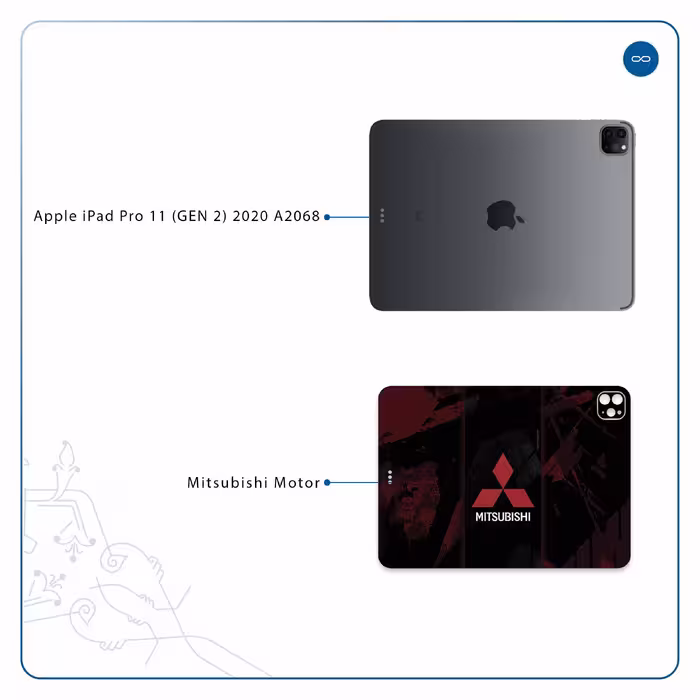 برچسب پوششی ماهوت مدل Mitsubishi Motor مناسب برای تبلت اپل iPad Pro 11 (GEN 2) 2020 A2068
