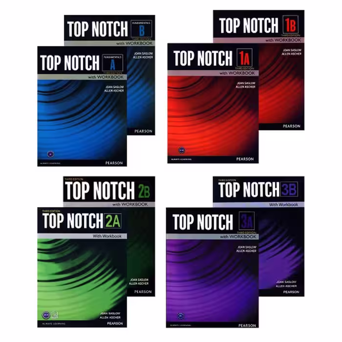 کتاب Top Notch اثر Joan Saslow and Allen Ascher انتشارات هدف نوین 8 جلدی