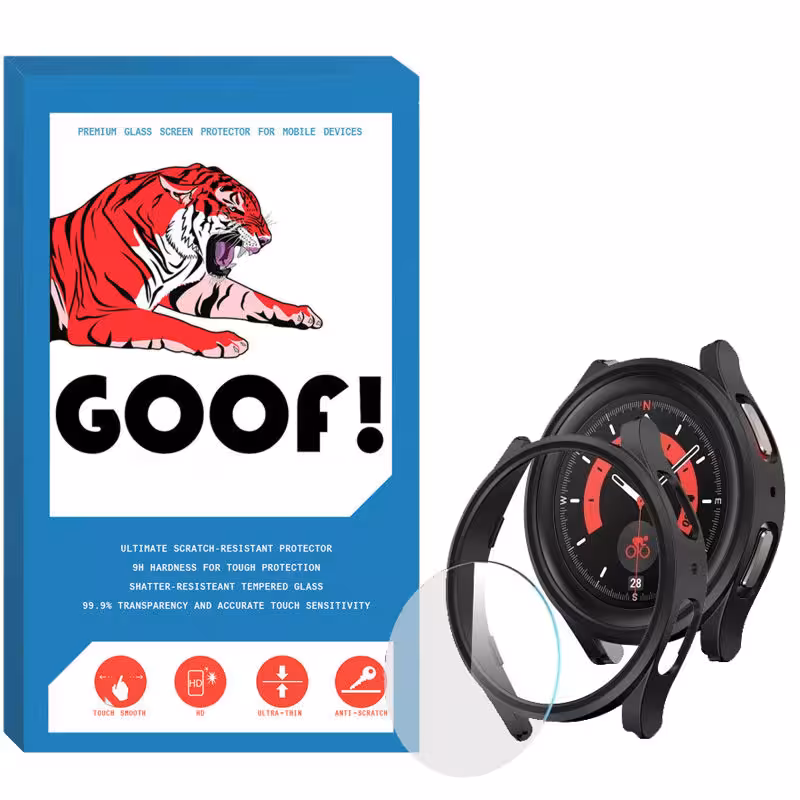 کاور گوف مدل GW-01 مناسب برای ساعت هوشمند سامسونگ Galaxy Watch 4 44mm به همراه محافظ صفحه نمایش
