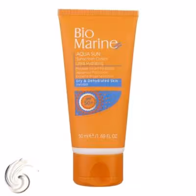 کرم ضد آفتاب بی‌رنگ بایومارین SPF50 مدل AQUA SUN، مناسب پوست‌های خشک، حجم 50 میلی‌لیتر
