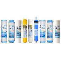 فیلتر دستگاه تصفیه آب آکوا پیورست مدل CE 6900 مجموعه 8 عددی به همراه فیلتر تصفیه آب مدل 75GPD