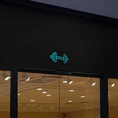 چراغ دیواری نئون دیزاین طرح Dumbbell-BL_TBL