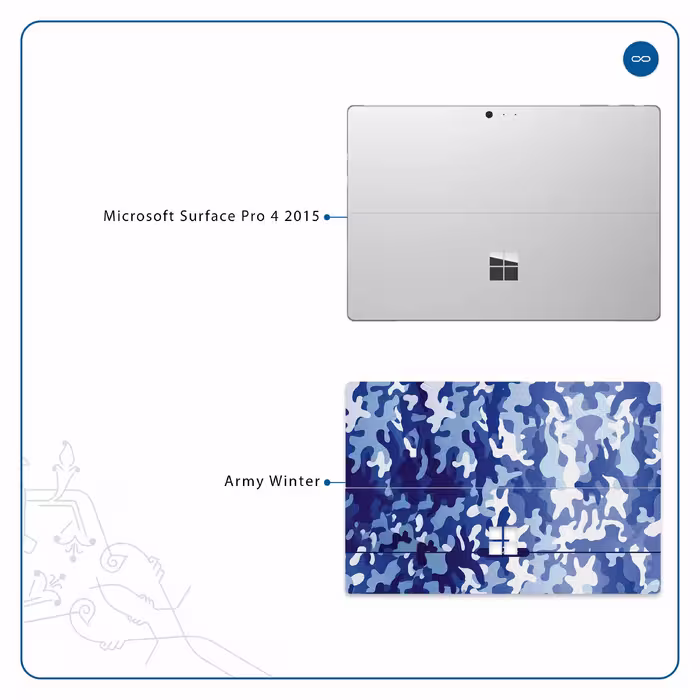 برچسب پوششی ماهوت مدل Army-Winter مناسب برای تبلت مایکروسافت Surface Pro 4 2015