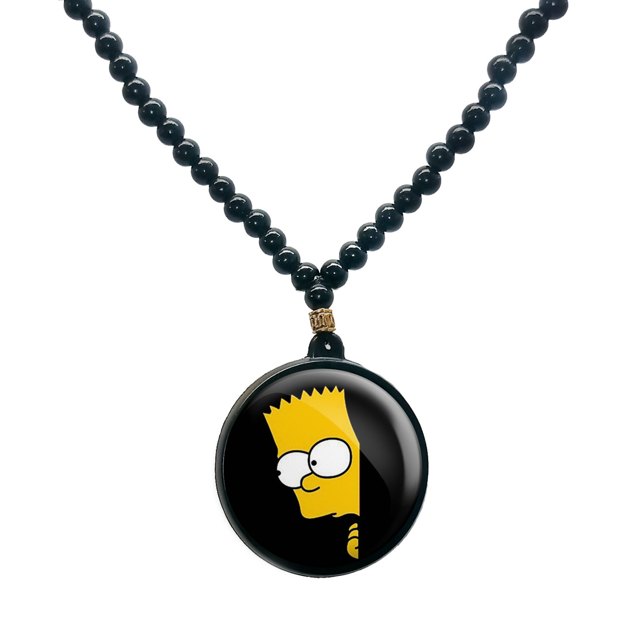 گردنبند پرمانه طرح سیمپسون ها کد pmd.1765 مدل دو طرفه