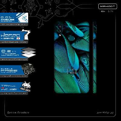 برچسب پوششی ماهوت مدل Green Feather-FullSkin مناسب برای گوشی موبایل سامسونگ Galaxy A10s