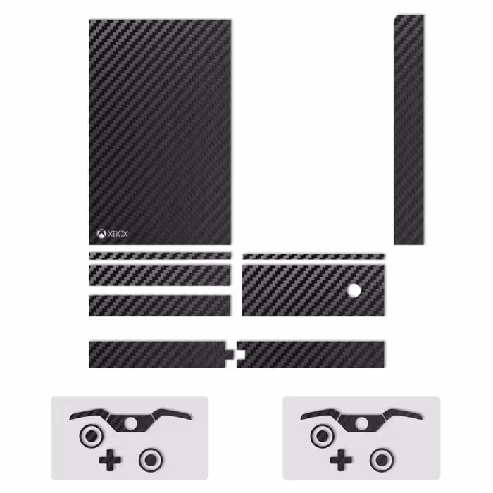 برچسب ماهوت مدلBlack Carbon-fiber Texture مناسب برای کنسول بازی Xbox One