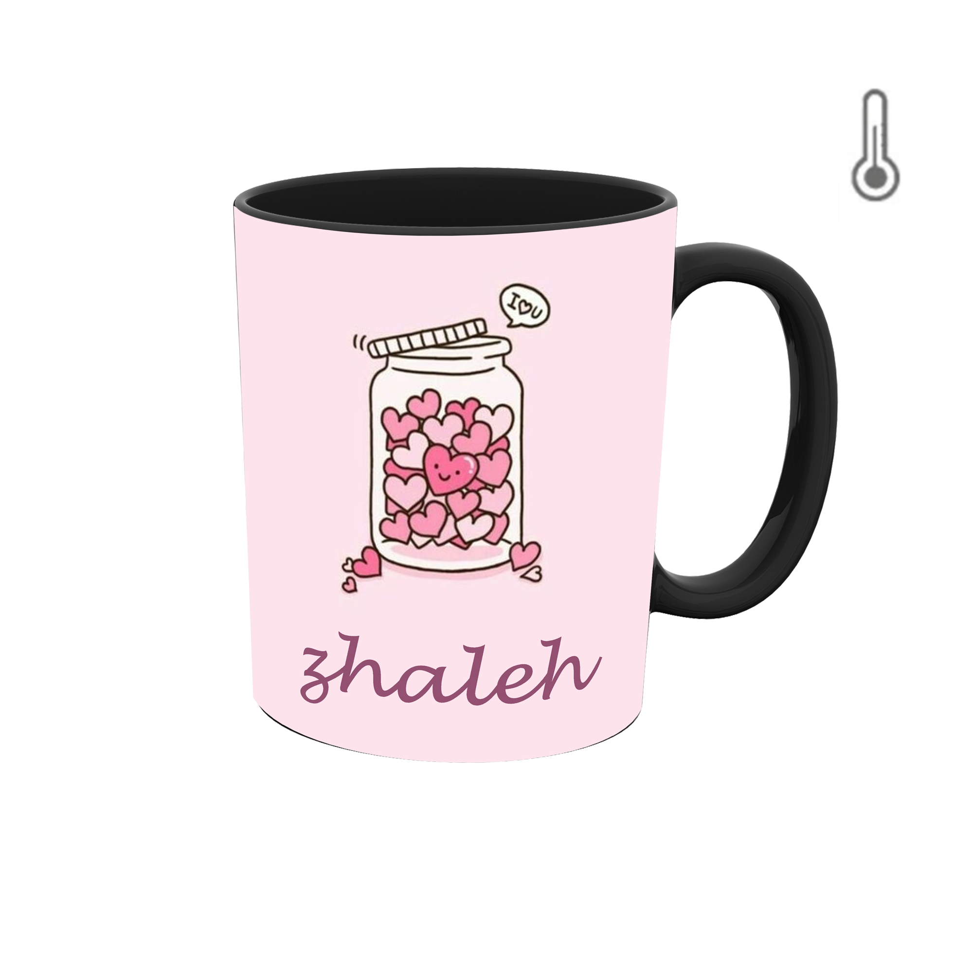 ماگ حرارتی طرح اسم ژاله مدل قلب