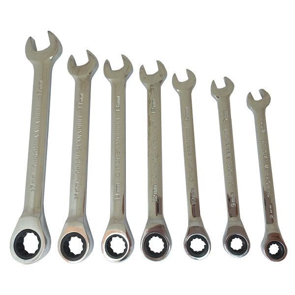 آچار یکسر رینگی جغجغه ای مدل Cr-V-7pcs مجموعه 7 عددی