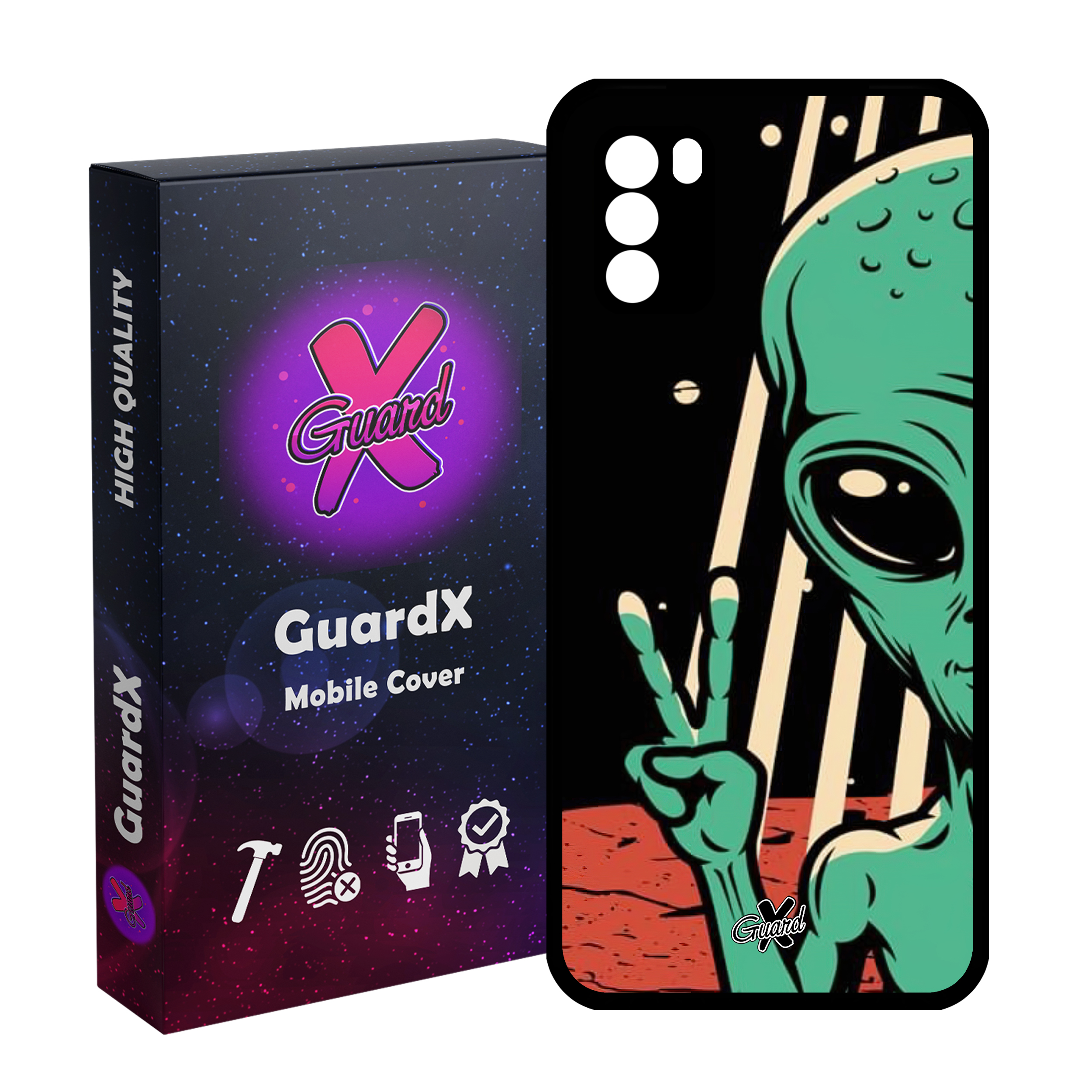 کاور گارد ایکس طرح Alien مدل Glass10499 مناسب برای گوشی موبایل شیائومی Poco M3