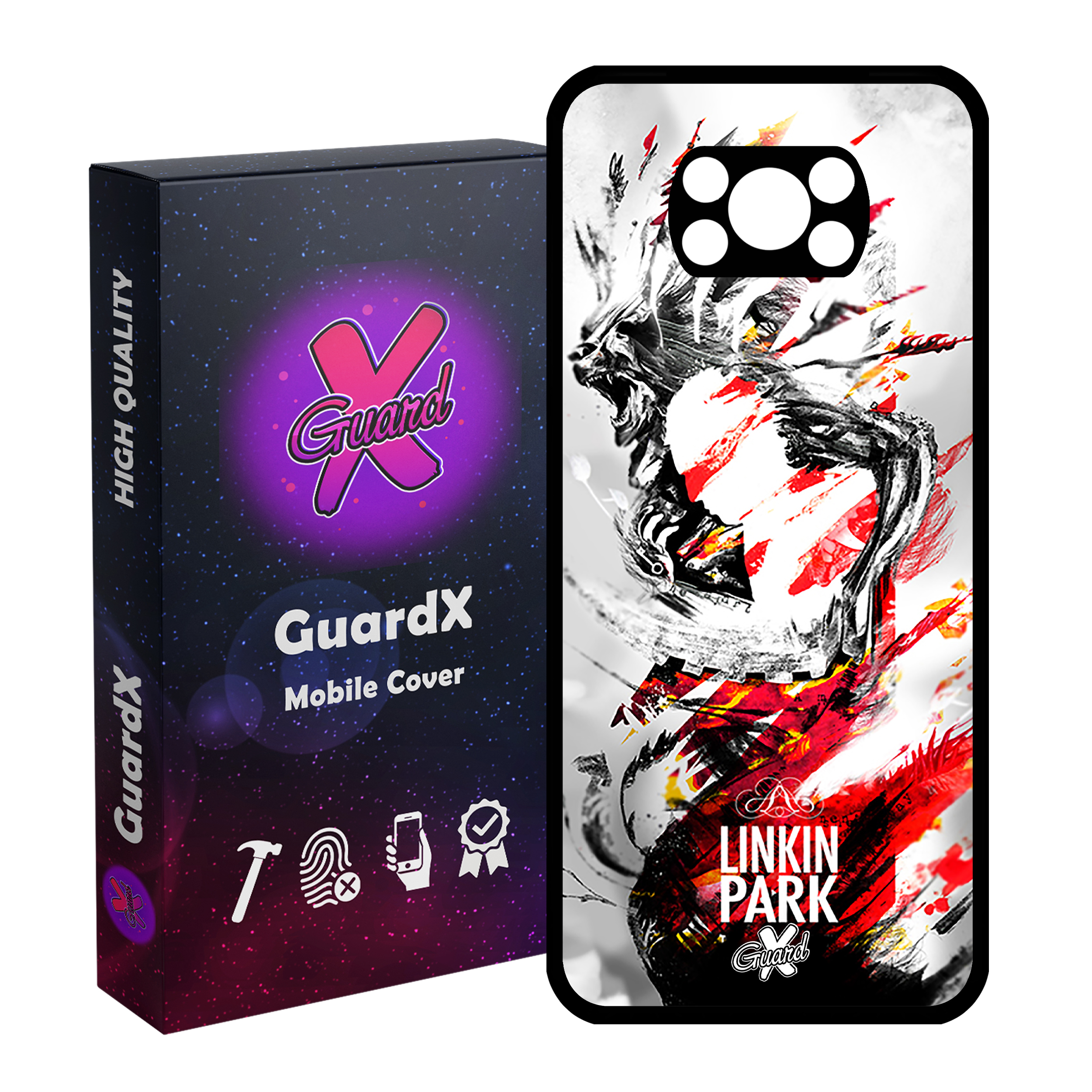 کاور گارد ایکس طرح Linkin Park مدل Glass10082 مناسب برای گوشی موبایل شیائومی Poco X3 / Poco X3 NFC