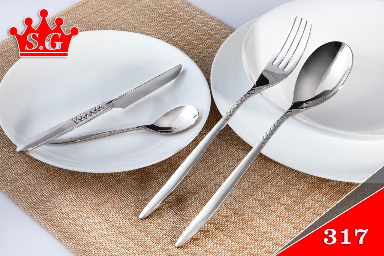 سرویس قاشق و چنگال 105 پارچه 18نفره مارک SG