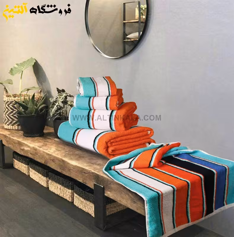 حوله حمامی برق لامع طرح البرز سایز 100×165
