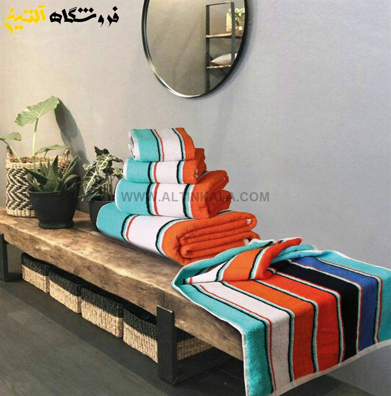 حوله حمامی برق لامع طرح البرز سایز 100×165
