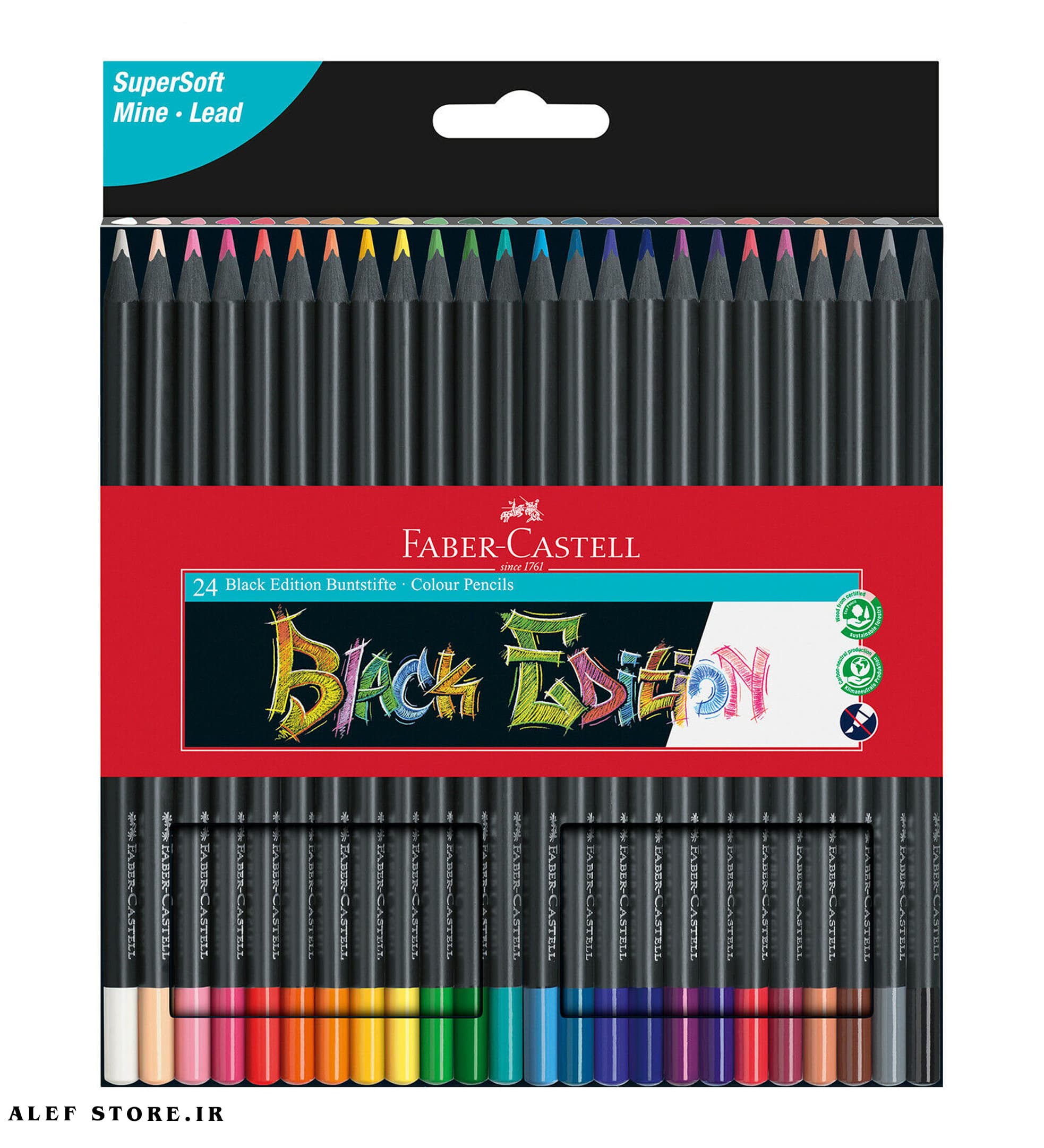 مداد رنگی 24 رنگ فابر کاستل مدل بلک ادیشن