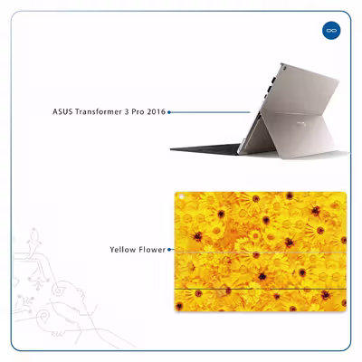 برچسب پوششی ماهوت مدل Yellow-Flower مناسب برای تبلت ایسوس Transformer 3 Pro 2016