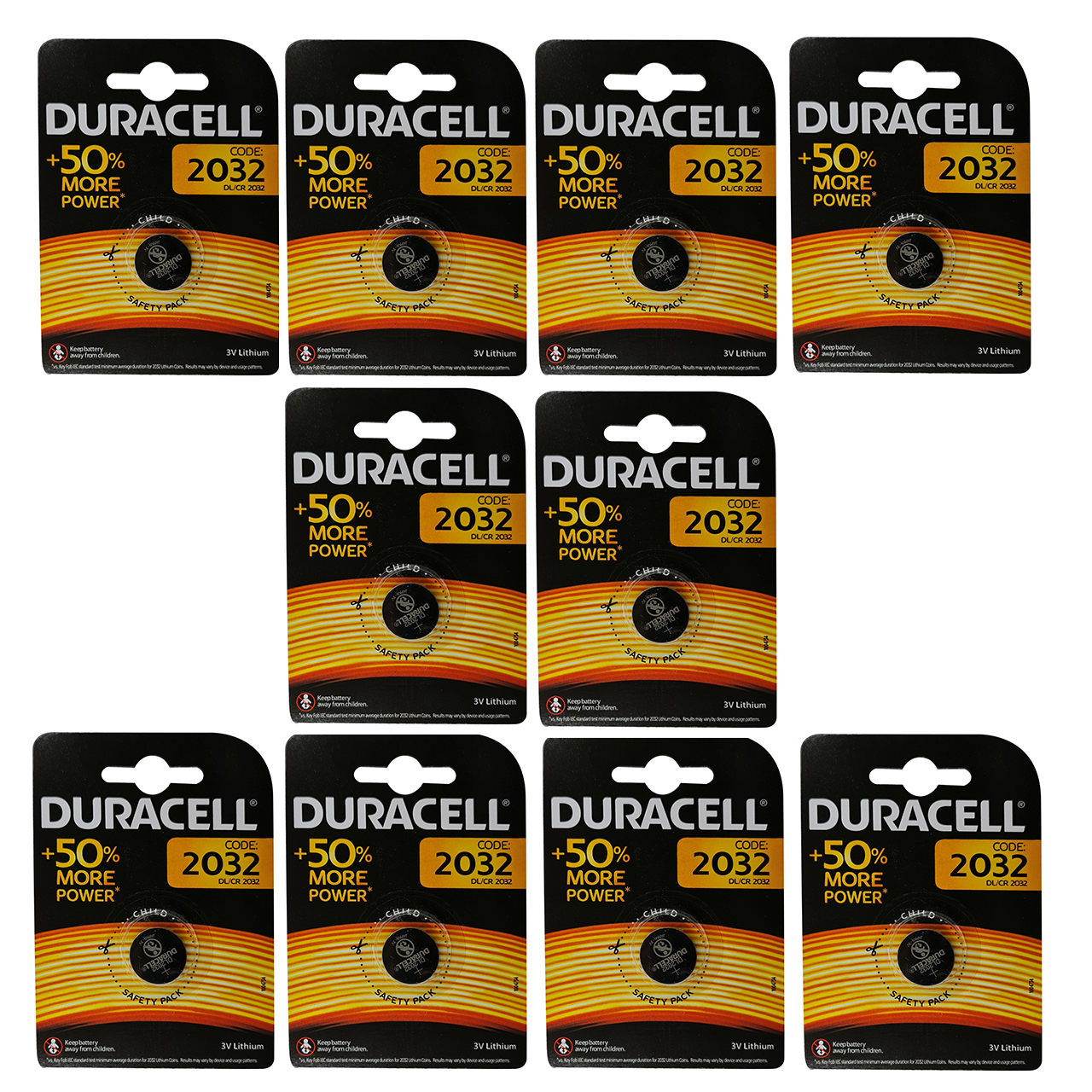 باتری سکه ای دوراسل مدل CR-2032 بسته 10 عددی