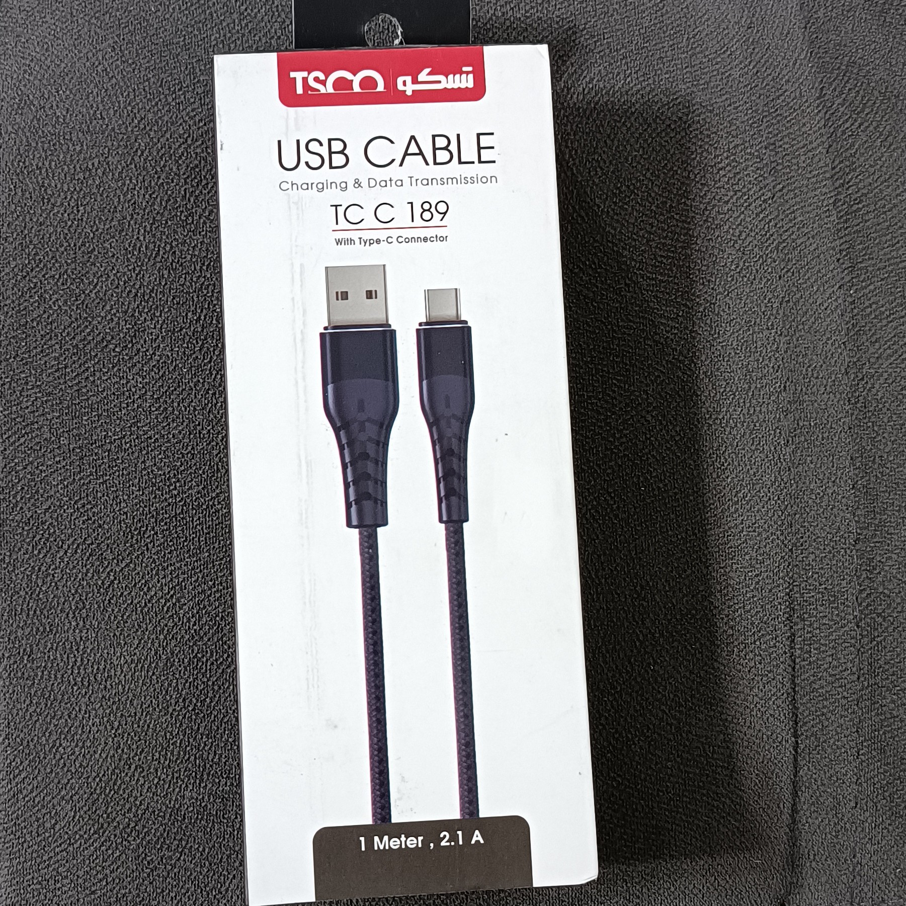کابل شارژ تایپ سی TC C189 تسکو یک متری کنفی type-c  گارانتی6ماهه