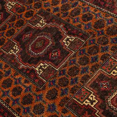 فرش دستبافت دو و نیم متری مدل نقشه بلوچ  کد 33.1835