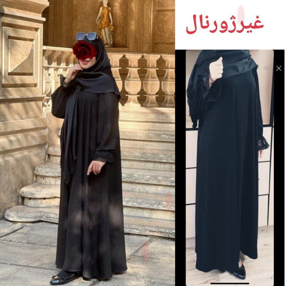 مانتو عبایی ابروبادی خنک مشکی سایز 38 تا 50 ارسال رایگان