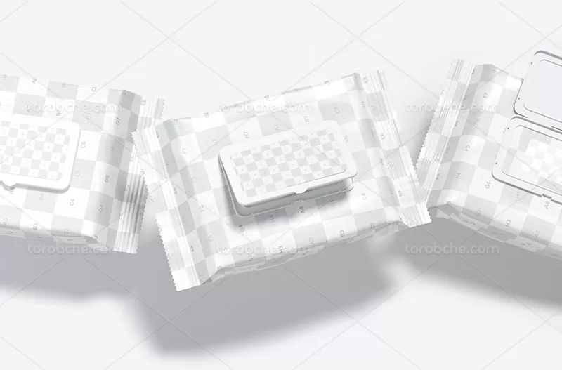 موکاپ بسته بندی دستمال لایه باز | گرافیک با طعم تربچه