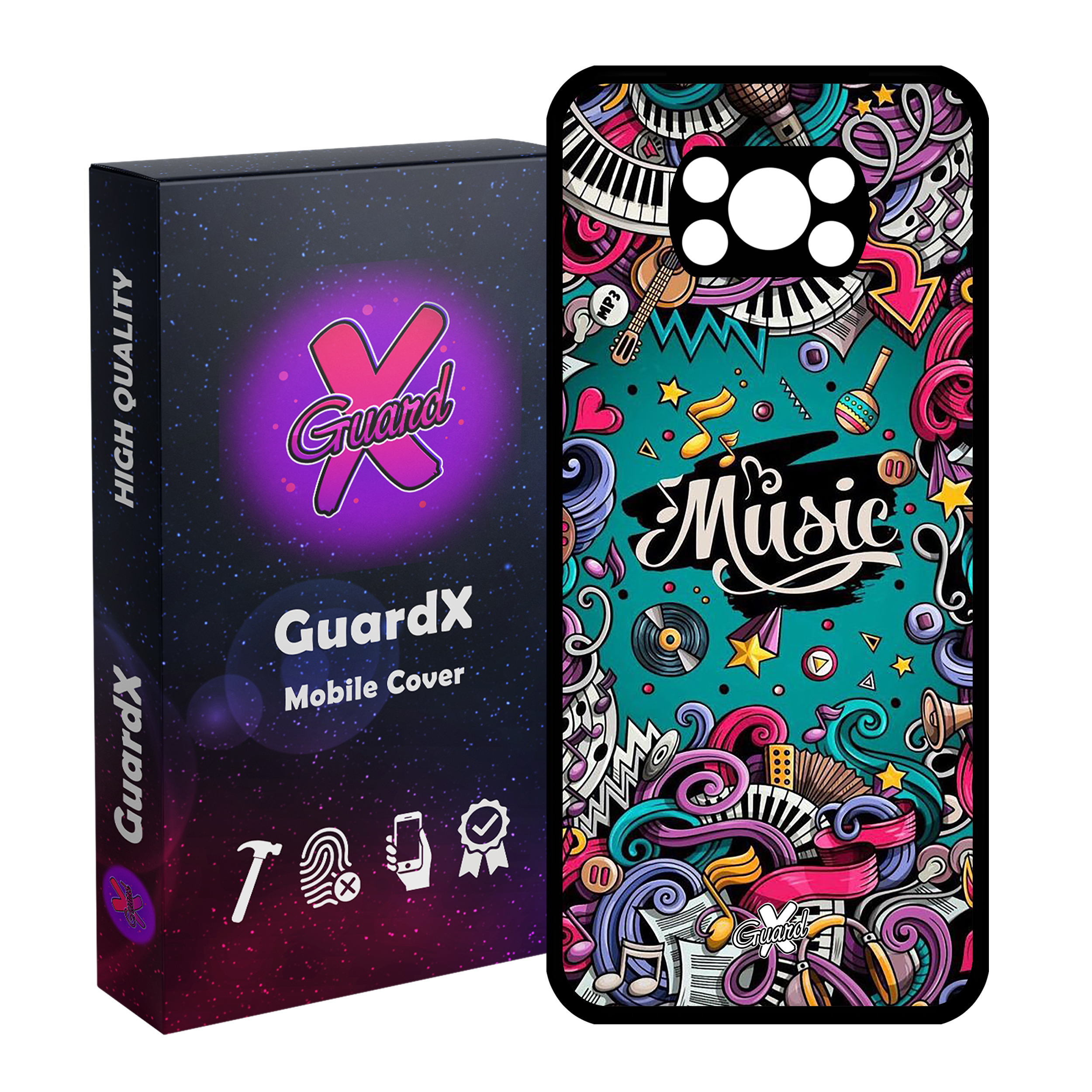 کاور گارد ایکس طرح Music مدل Glass10025 مناسب برای گوشی موبایل شیائومی Poco X3 / Poco X3 NFC