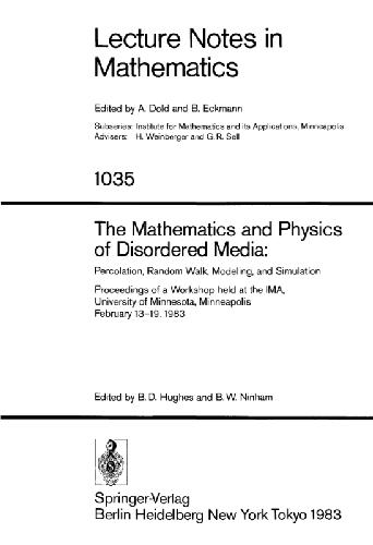 خرید و دانلود نسخه کامل کتاب The Mathematics and Physics of Disordered Media: Percolation, Random Walk, Modeling, and Simulation